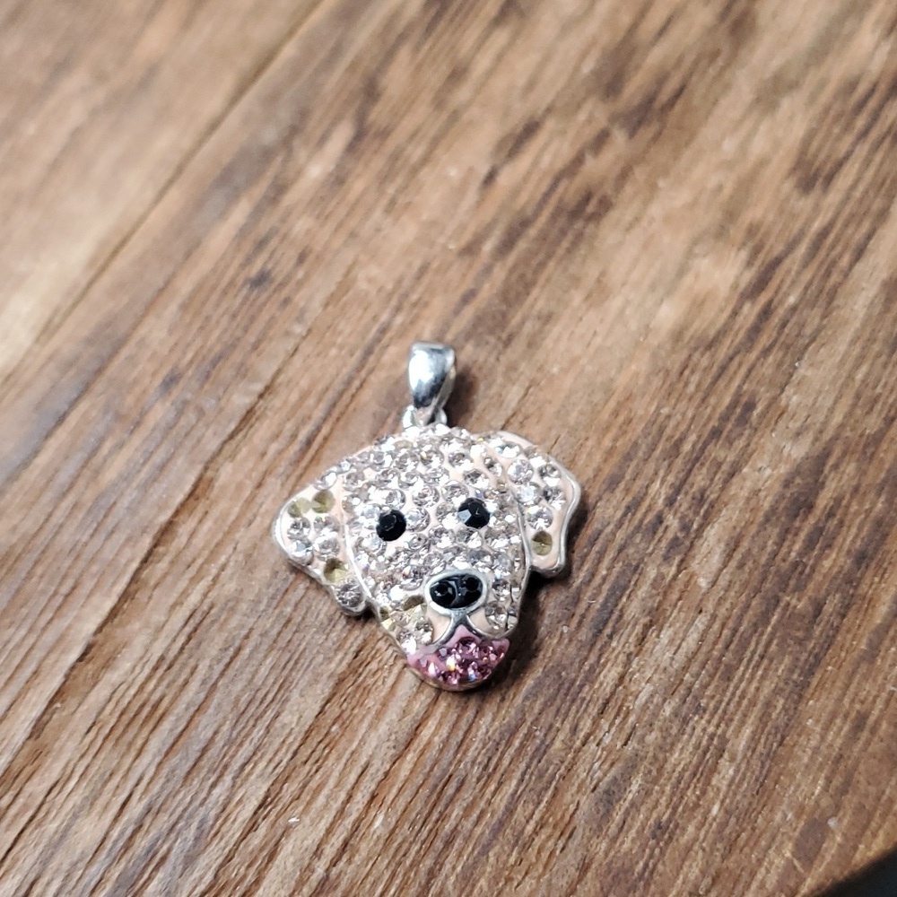 Sterling silver‎ swarovski missing couple stones pendant doggy P204